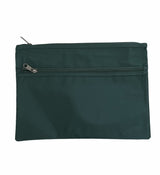 Leuts Jumbo Pencil Case Zip Large Capacity Pen Pouch Compartments - Bottle Green - 45-Degree Angle