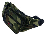 Canvas CAMO BUM BAG Camouflage Waist Travel Belt Wallet Money Security Zips - Side View