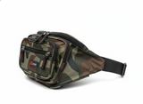 Canvas CAMO BUM BAG Camouflage Waist Travel Belt Wallet Money Security Zips - Top-Down View