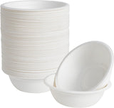 600pcs Disposable Sugarcane Bagasse Round Bowls - 18cm (450ml) - Bulk - Front View