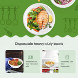 600pcs Disposable Sugarcane Bagasse Round Bowls - 18cm (450ml) - Bulk - Rear View