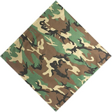 BANDANA 100% COTTON Head Wrap Durag Bandanna Summer Biker Scarf Mask - Army Camouflage - Side View