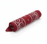 BANDANA Paisley 100% COTTON Head Wrap Durag Bandanna Summer Biker Scarf Mask - Burgundy - Side View