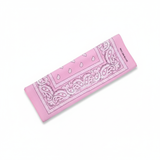 BANDANA Paisley 100% COTTON Head Wrap Durag Bandanna Summer Biker Scarf Mask - Light Pink - Side View