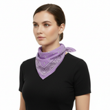 BANDANA Paisley 100% COTTON Head Wrap Durag Bandanna Summer Biker Scarf Mask - Lilac - Side View