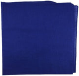 Plain Bandana 100% COTTON Head Wrap Durag Bandanna Summer Biker Scarf Mask - Blue - 45-Degree Angle