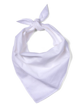 Plain Bandana 100% COTTON Head Wrap Durag Bandanna Summer Biker Scarf Mask - White - Front View