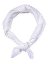Plain Bandana 100% COTTON Head Wrap Durag Bandanna Summer Biker Scarf Mask - White - Top-Down View