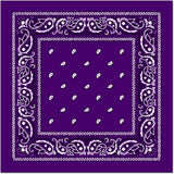 BANDANA Paisley 100% COTTON Head Wrap Durag Bandanna Summer Biker Scarf Mask - Purple - Front View