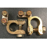 2pcs Battery Terminal Clamp Replacement Clips Brass Connector Auto Car Durable - Front View