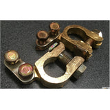 2pcs Battery Terminal Clamp Replacement Clips Brass Connector Auto Car Durable - Side View