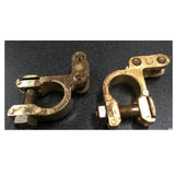 2pcs Battery Terminal Clamp Replacement Clips Brass Connector Auto Car Durable - Top-Down View