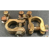2pcs Battery Terminal Clamp Replacement Clips Brass Connector Auto Car Durable - 45-Degree Angle