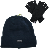 Dents 2pcs Set Mens 3M Thinsulate Pull-On Beanie + Knitted Fingerless Gloves