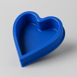 Heart-Shaped Silicone Baking Mould – Blue - Front View