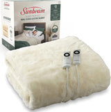 Sunbeam Sleep Perfect Wool Fleece Heated Soft Washable Blanket - King - Front View