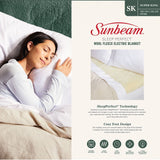 Sunbeam Sleep Perfect Super King Bed Wool Fleece Heated Blanket - Rear View