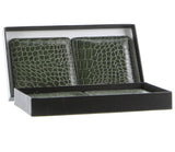 4x de Burg Tableware Crocodile Coasters Mats Pad Drinks Table Non Slip - Green - Front View