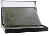 de Burg 4 Piece Table Place Mat Set Placemat with Croc Pattern - Green - Front View