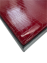 de Burg 4 Piece Table Place Mat Set Placemat with Croc Pattern - Red - Side View