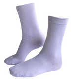 1 Pair Premium Bamboo Loose Top Socks Diabetic Diabetes Circulation Eco Sox - White - 2-8 - Front View