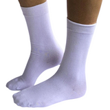 1 Pair Premium Bamboo Loose Top Socks Diabetic Diabetes Circulation Eco Sox - White - 2-8 - 45-Degree Angle