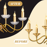 120mm Crystal Chandelier Bobeche Lamp Chandelier Part w/ Gold Pins (30mm Hole) - Rear View