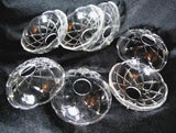 120mm Crystal Chandelier Bobeche Lamp Chandelier Part w/ Gold Pins (30mm Hole) - Top-Down View