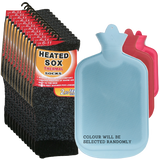 Cozy Winter Warmth: 12 Pairs Thermal Socks with Complimentary Hot Water Bottle