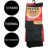 Cozy Winter Warmth: 12 Pairs Thermal Socks with Complimentary Hot Water Bottle - Side View
