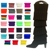 12x LEG WARMERS Knitted Womens Costume Neon Dance Party Knit 80s BULK - Assorted Pack - Front View