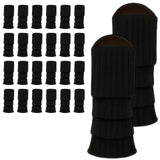 24x Womens Leg Warmers Disco Winter Knit Dance Party Crochet Legging Socks Costume - Black - Front View