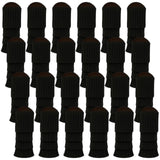 24x Womens Leg Warmers Disco Winter Knit Dance Party Crochet Legging Socks Costume - Black - Side View