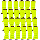 24x Womens Leg Warmers Disco Winter Knit Dance Party Crochet Legging Socks Costume - Fluro Yellow