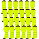 24x Womens Leg Warmers Disco Winter Knit Dance Party Crochet Legging Socks Costume - Fluro Yellow - Front View