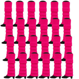 24x Womens Leg Warmers Disco Winter Knit Dance Party Crochet Legging Socks Costume - Hot Pink - Front View