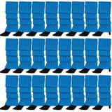 24x Womens Leg Warmers Disco Winter Knit Dance Party Crochet Legging Socks Costume - Topaz Blue - Side View
