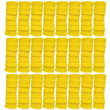 24x Womens Leg Warmers Disco Winter Knit Dance Party Crochet Legging Socks Costume - Yellow - Top-Down View