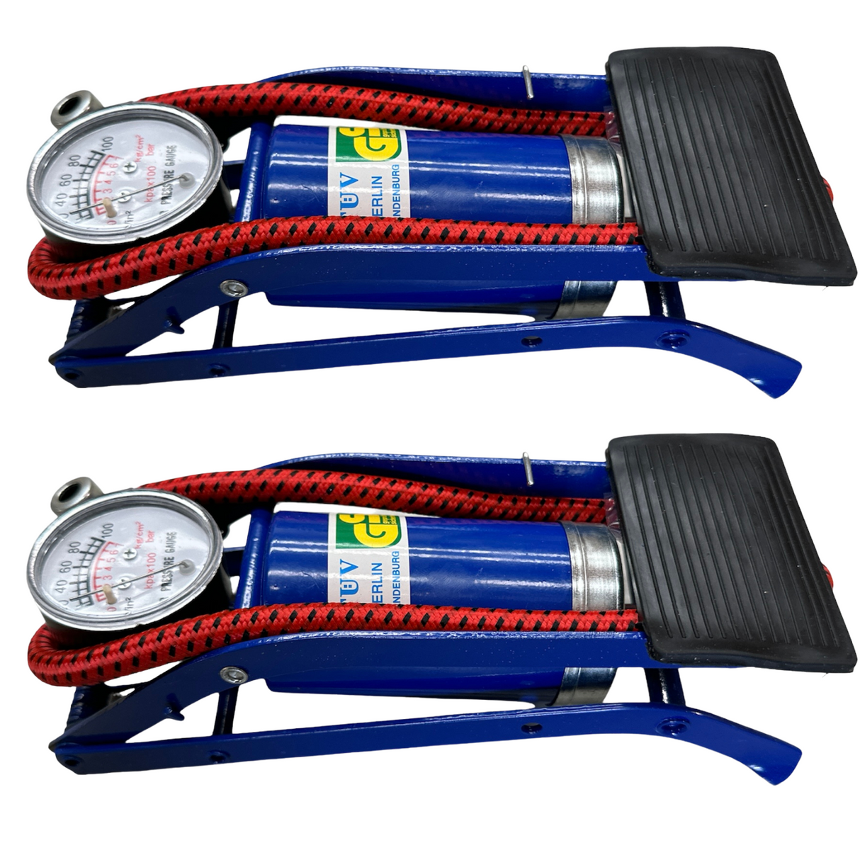 2-Pack High-Pressure Foot Pump for Bicycles, Motorcycles, and Vehicle Tires - Inflates Balls and More!
