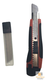 3x BOX CUTTERS Knife Retractable Blade Snap Off Razor 18mm Durable Opener BULK - 45-Degree Angle