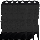 6x LEG WARMERS Knitted Womens Neon Party Knit Ankle Fluro Dance Costume 80s BULK - Black - Front View