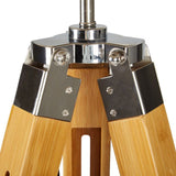 LARGE TRIPOD FLOOR LAMP Linen Shade Modern Light Bamboo Vintage Wooden Retro - Top-Down View