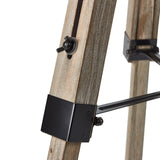 LARGE TRIPOD FLOOR LAMP Linen Shade Modern Light Retro Vintage Wooden - Top-Down View