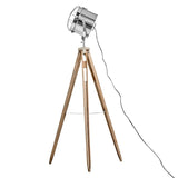 Nautical Tripod Floor Lamp Search Light Modern Chrome Head with Mesh - Rear View