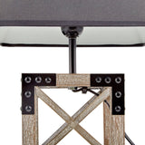 Designer Wooden TABLE LAMP Modern Rustic Geo Industrial Retro  Desk Light - Top-Down View