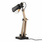 Scandi Modern Natural Wooden Table Lamp Rustic Retro Designer Vintage Light - 45-Degree Angle
