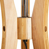 LARGE BAMBOO TRIPOD FLOOR LAMP Linen Shade Modern Light Vintage Wooden Scandi - Top-Down View