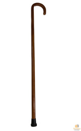 92cm WOODEN WALKING STICK Wood Cane Pole Carved Varnished Deluxe Quality Sturdy - Brown - Side View