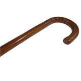 92cm WOODEN WALKING STICK Wood Cane Pole Carved Varnished Deluxe Quality Sturdy - Brown - Rear View