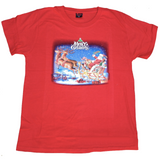 100% Cotton Adult Christmas T Shirt Xmas Top Santa Red White Party Costume - Red - L - Front View